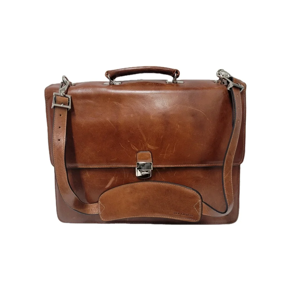 Jack George Elements Professional Leather Expandable Adult Unisex Briefcase